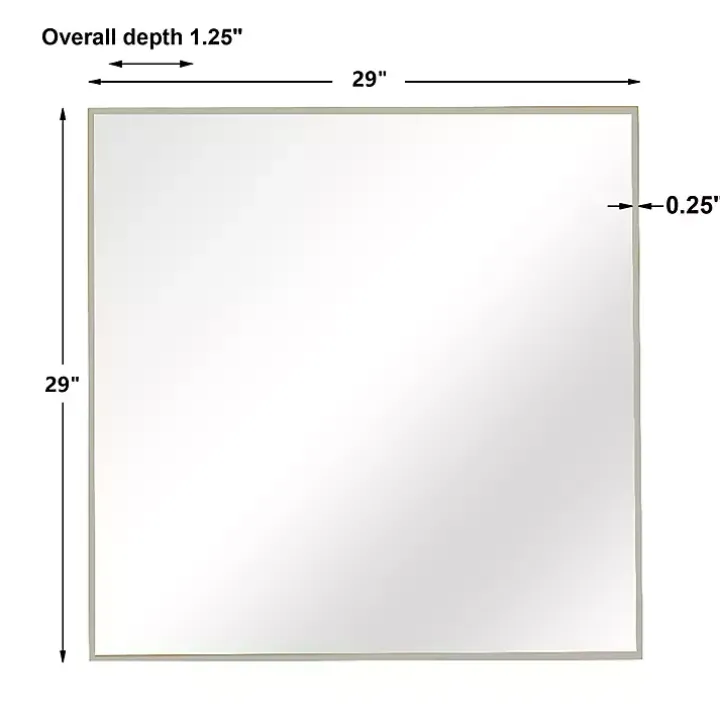 Brushed Silver Metal Square Framed Mirror