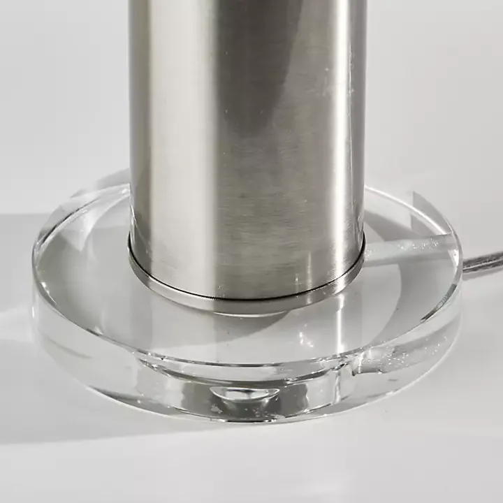 Brushed Steel Cylinder Table Lamp