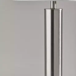 Brushed Steel Cylinder Table Lamp