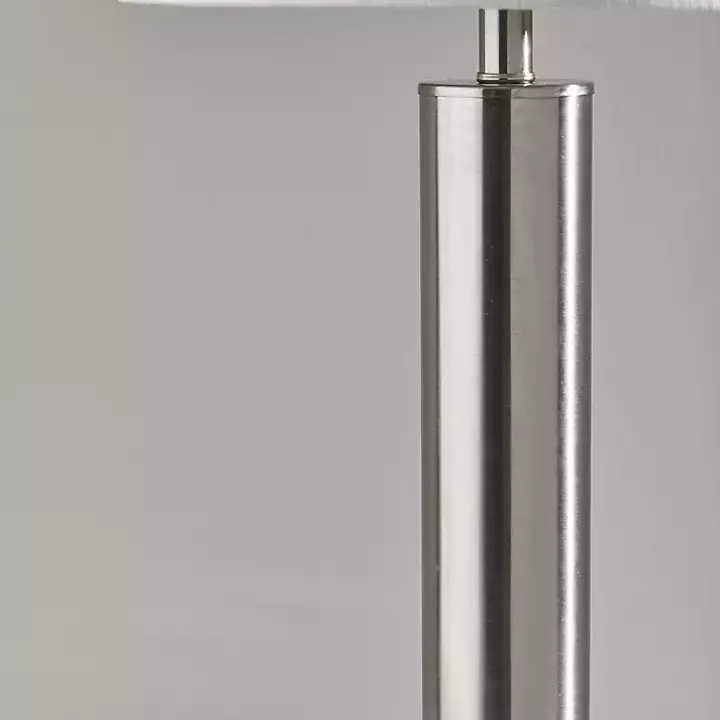 Brushed Steel Cylinder Table Lamp