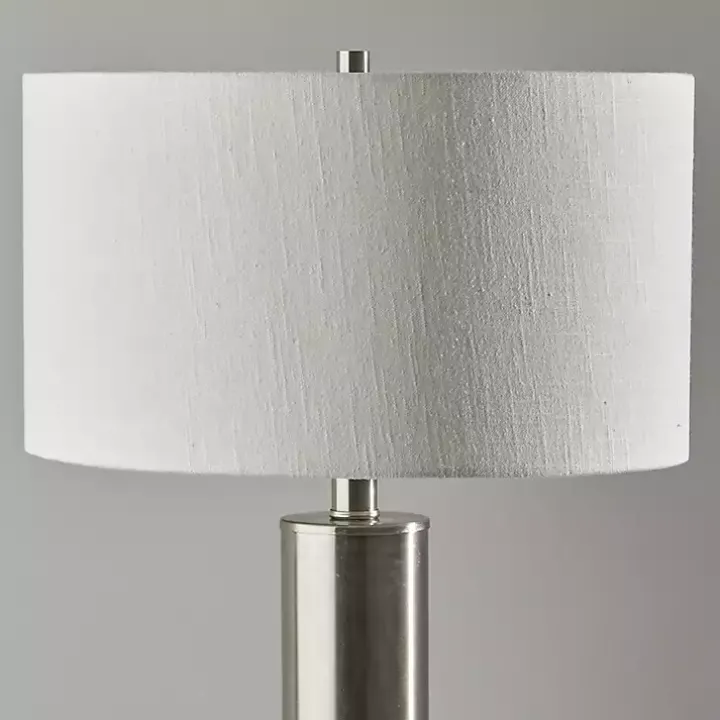 Brushed Steel Cylinder Table Lamp