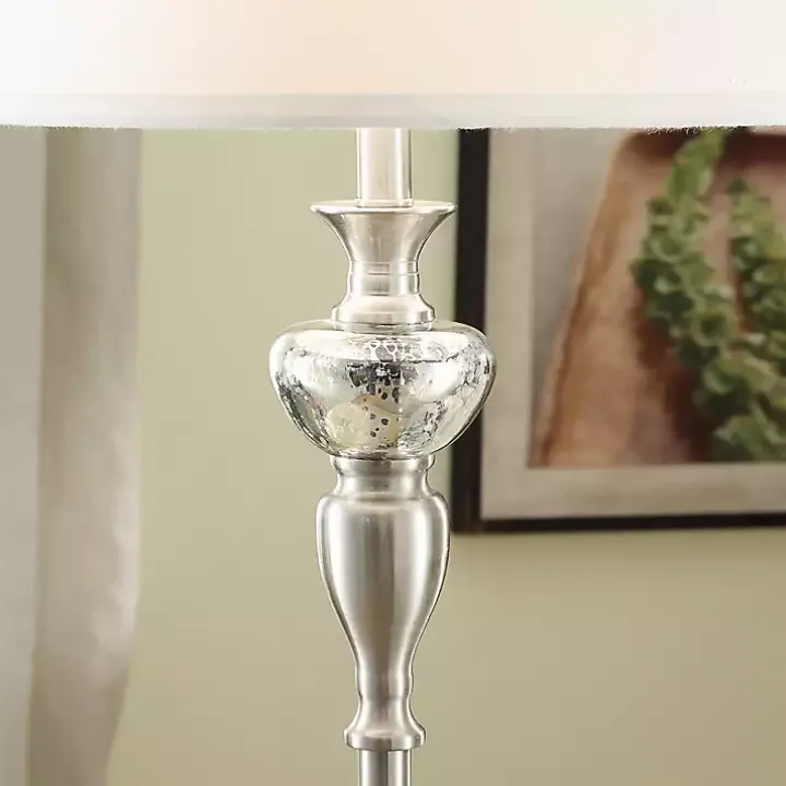 Brushed Steel Fluted Floor Lamp