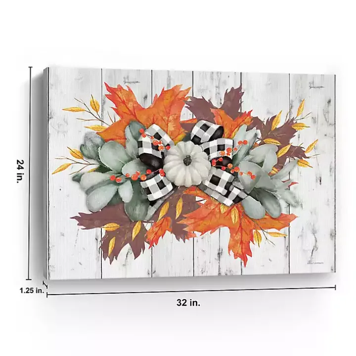 Buffalo Check Pumpkin Swag Canvas Art Print