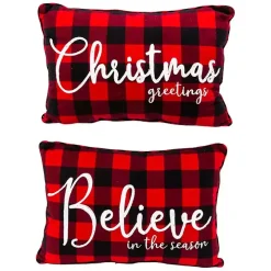 Buffalo Plaid Believe Christmas Pillows, Set of 2