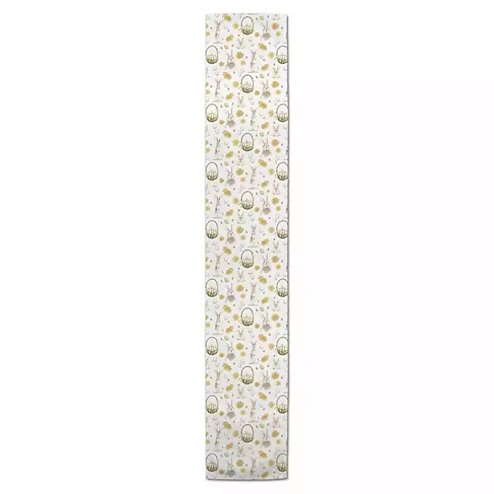 Bunnies and Baskets Easter Table Runner, 72 in.