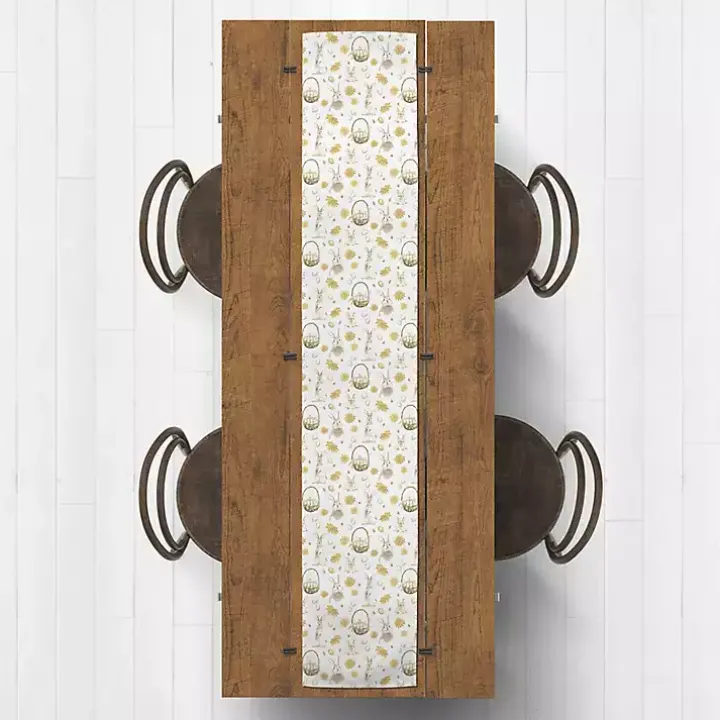 Bunnies and Baskets Easter Table Runner, 90 in.
