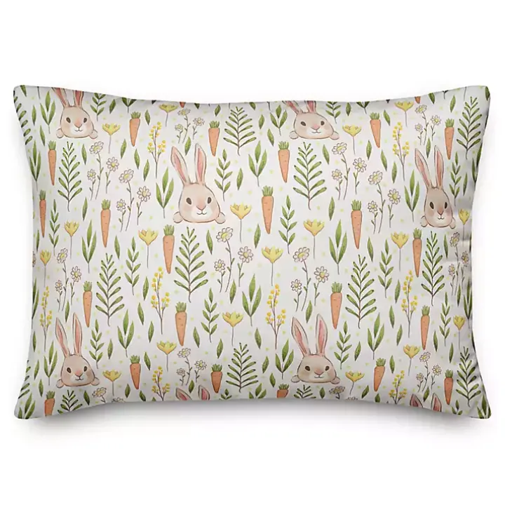 Bunnies and Carrots Lumbar Pillow