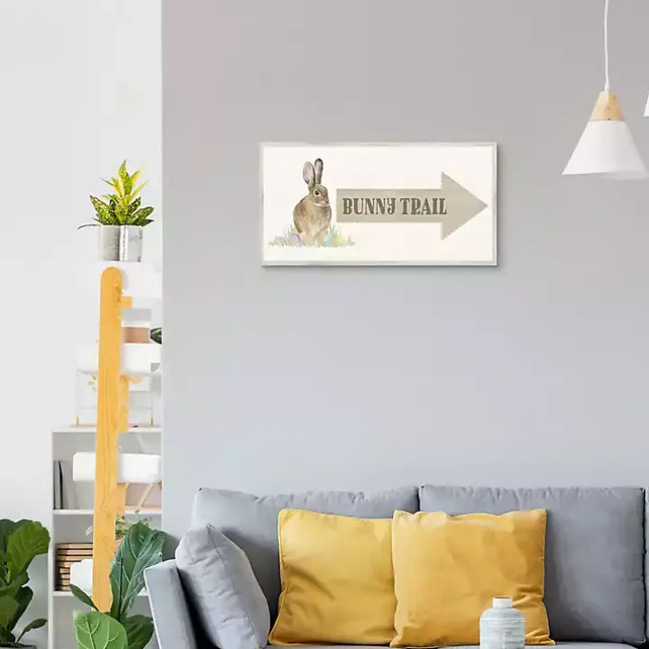 Bunny Trail Arrow Easter Canvas Wall Art