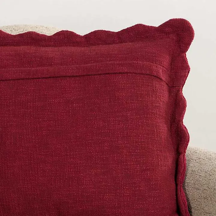Burgundy Juna Scalloped Pillow, 22 in.