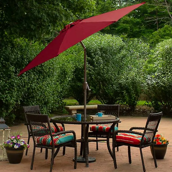 Burgundy Tilt Hand Crank Outdoor Umbrella