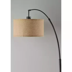 Burlap Arc Floor Lamp