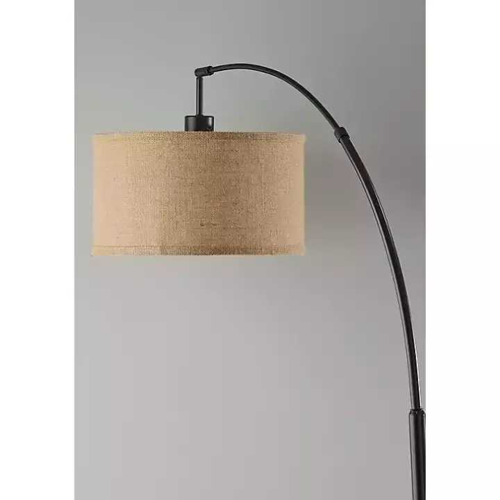 Burlap Arc Floor Lamp