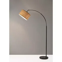 Burlap Arc Floor Lamp