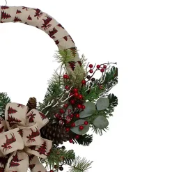Burlap Buffalo Check Foliage Wreath