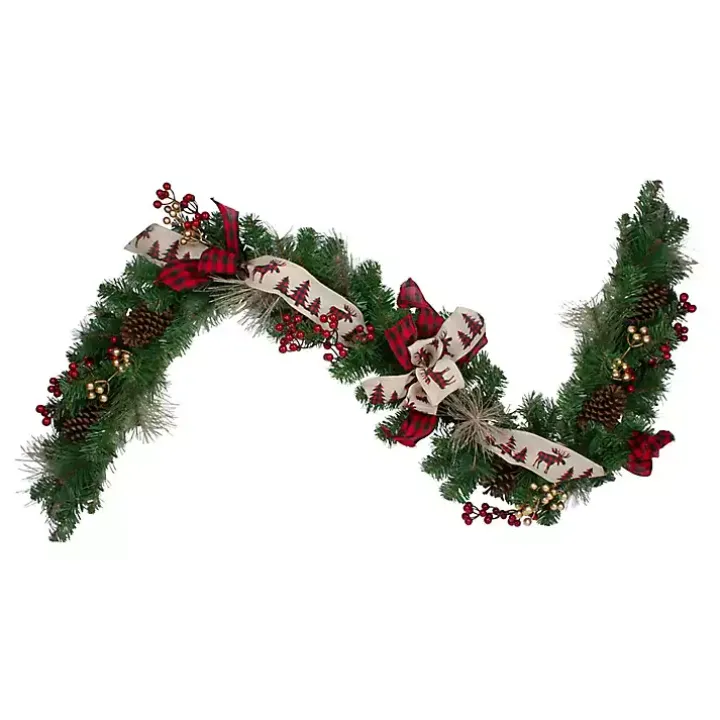 Burlap Buffalo Check Foliage Garland