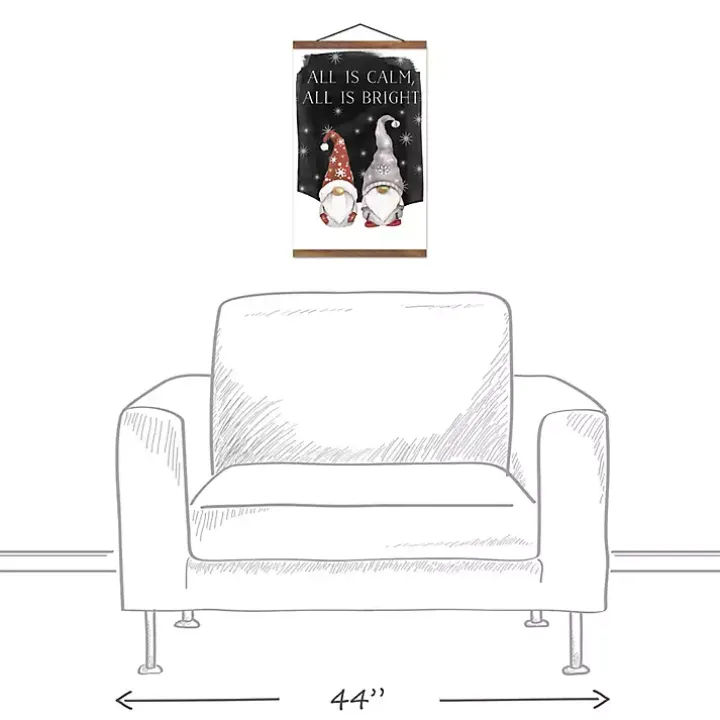 Calm and Bright Christmas Gnomes Hanging Art Print