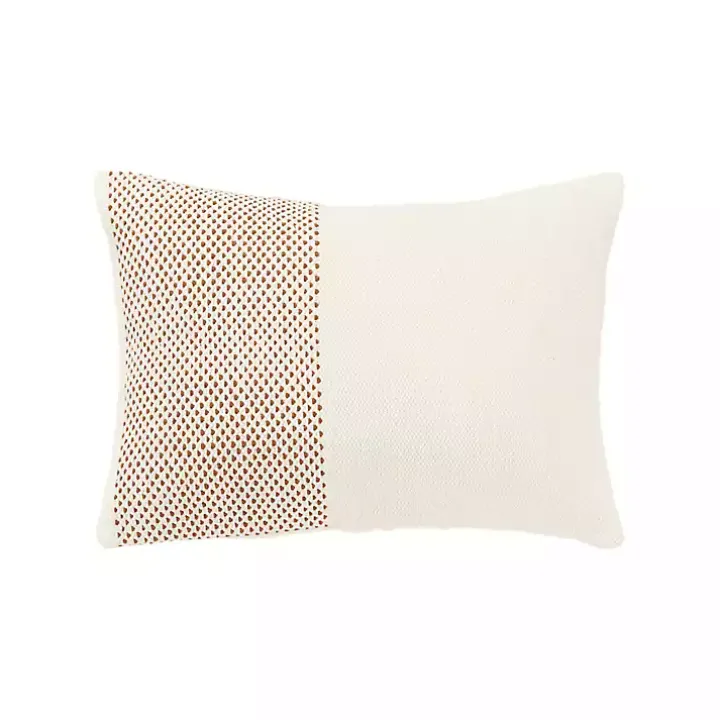 Camel Dotted Colorblock Throw Pillow