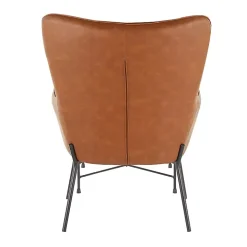 Camel Faux Leather 2-pc. Chair and Ottoman Set