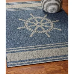 Captiva Nautical Helm Outdoor Area Rug, 7x9