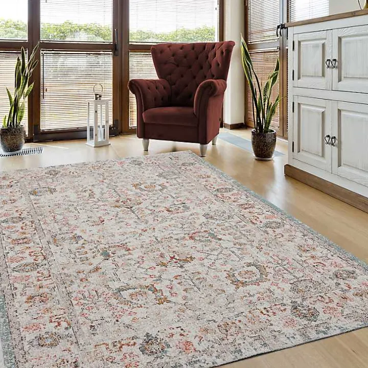Caramel Botanical Indoor/Outdoor Area Rug, 5x7