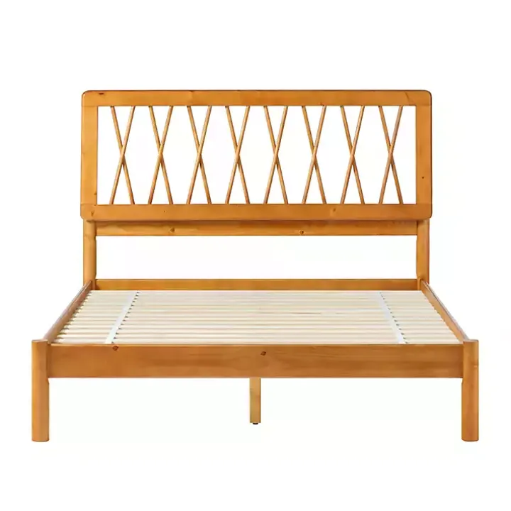 Caramel Wood Spindle Headboard Full Bed