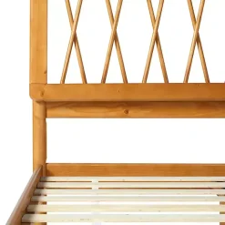 Caramel Wood Spindle Headboard Full Bed