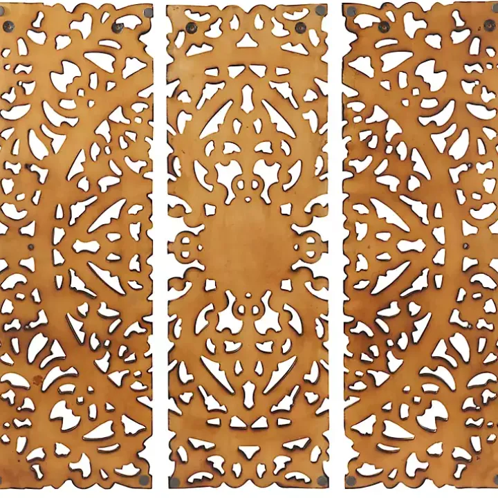 Carved Mahogany 3-pc. Triptych Wall Panels