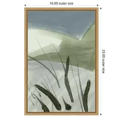 Cattail Abstract Framed Canvas Art Print