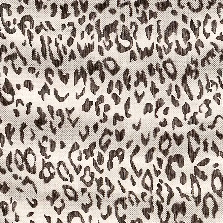 Cauli Black Leopard Print Round Outdoor Rug, 7 ft.