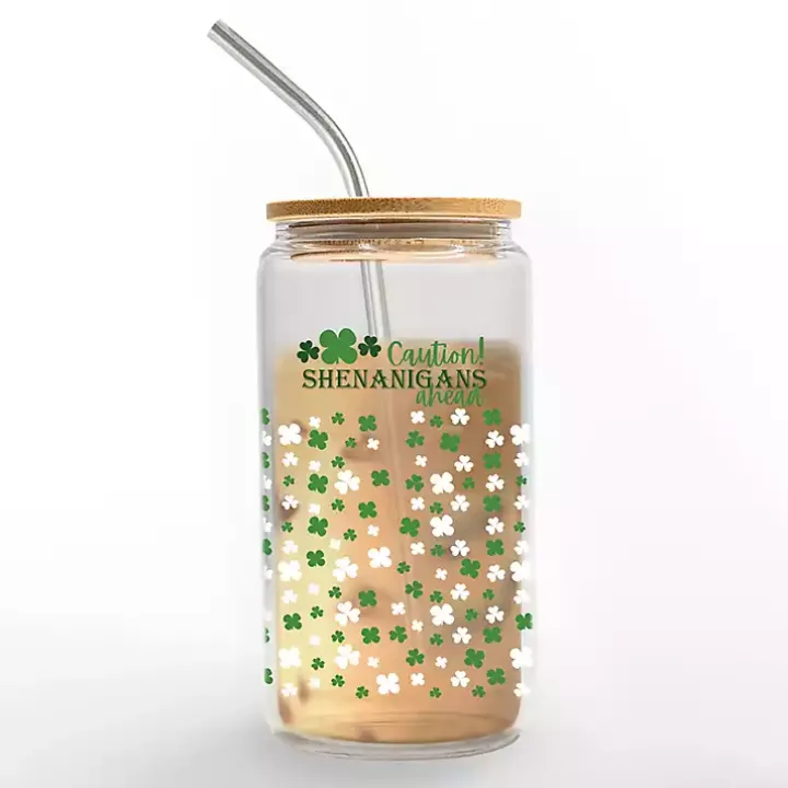 Caution Shenanigans Ahead Glass Tumbler