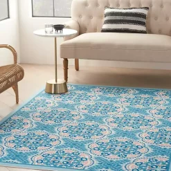 Cerulean Medallion Outdoor Area Rug, 5x7