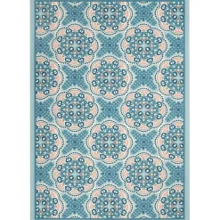 Cerulean Medallion Outdoor Area Rug, 5x7