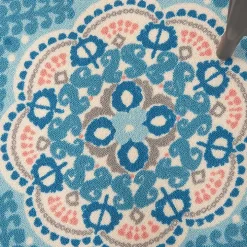 Cerulean Medallion Outdoor Area Rug, 5x7