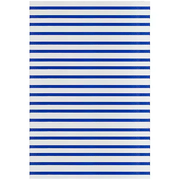 Cerulean Stripes Outdoor Area Rug, 4x6