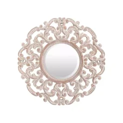 Champagne Abstract Wood Mirror