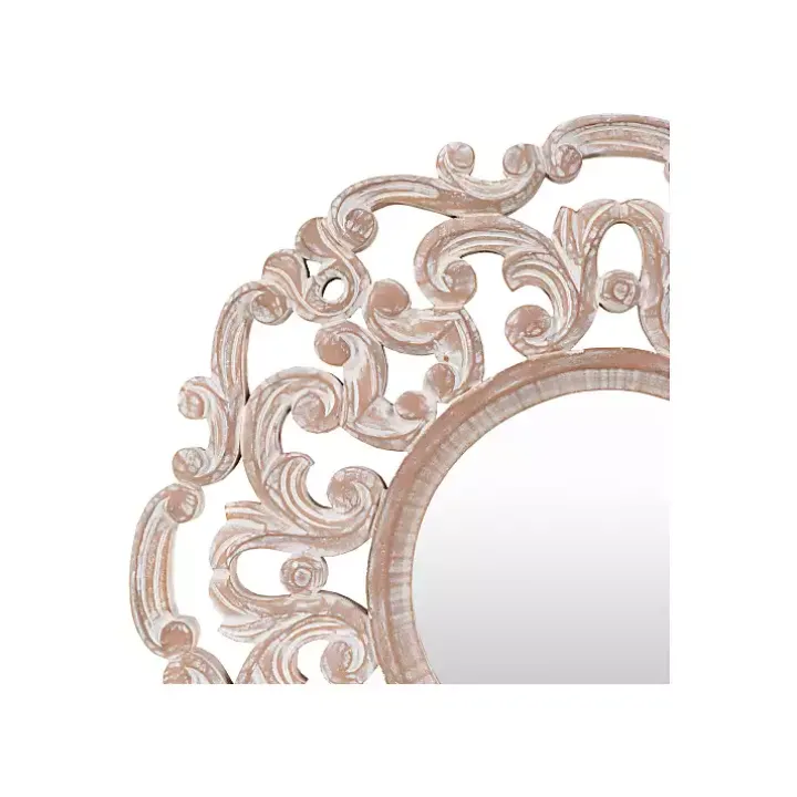 Champagne Abstract Wood Mirror