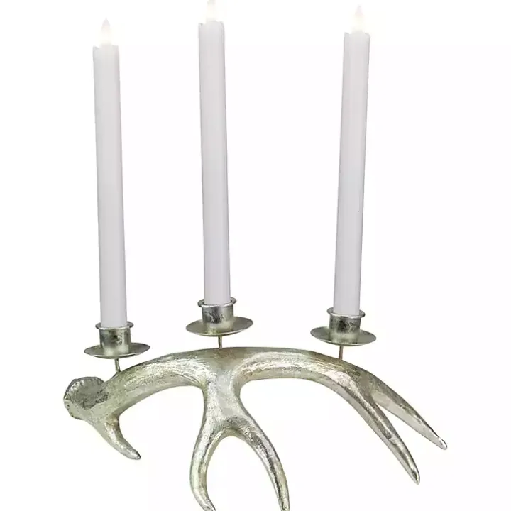 Champagne Deer Antler Taper Candle Holder