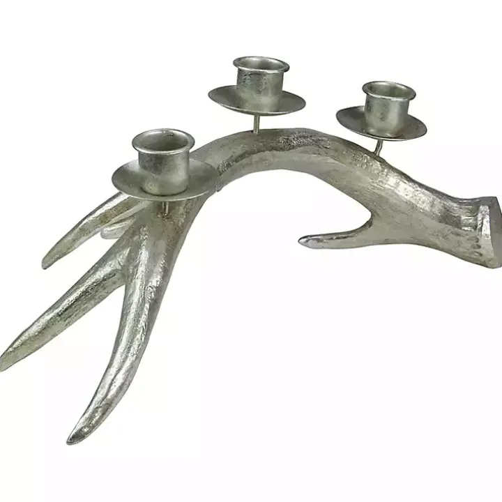 Champagne Deer Antler Taper Candle Holder