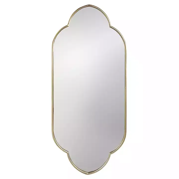 Champagne Gold Long Quatrefoil Mirror