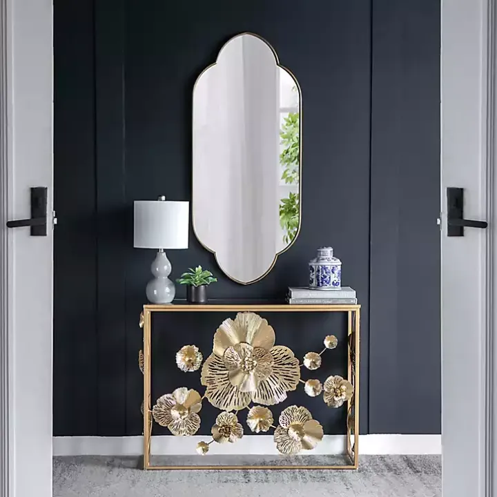 Champagne Gold Long Quatrefoil Mirror