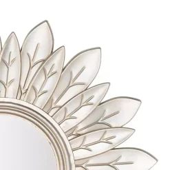Champagne Gold Round Flower Alba Wall Mirror