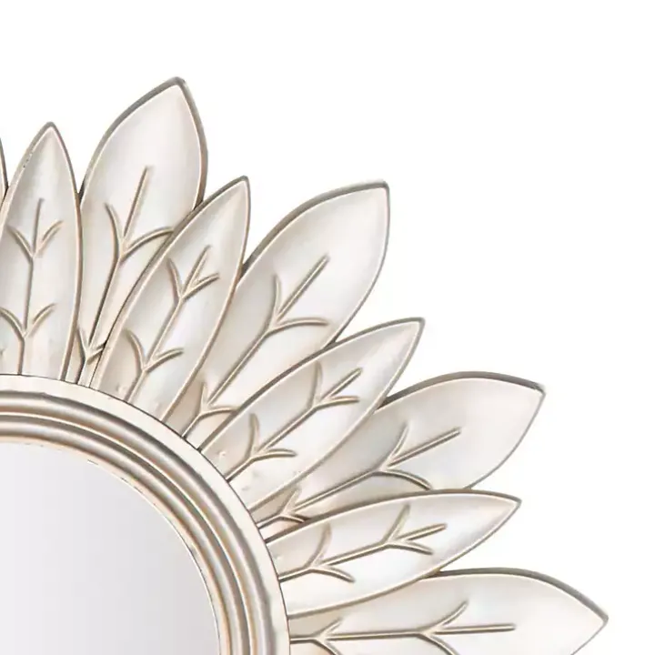 Champagne Gold Round Flower Alba Wall Mirror