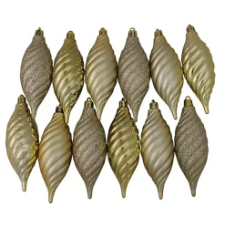 Champagne Gold Shatterproof Christmas Ornament Set