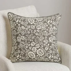 Charcoal Fall Floral Pillow