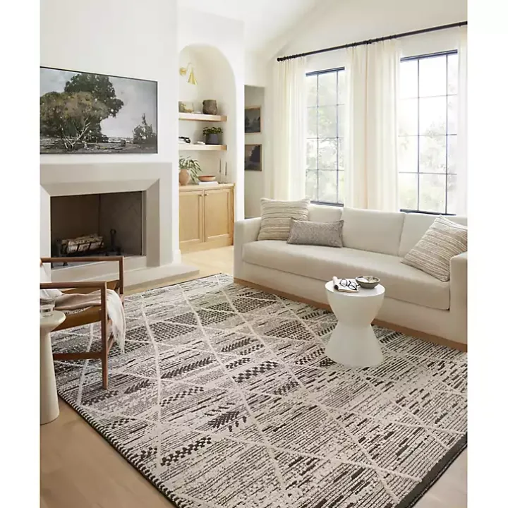 Charcoal Gradient Diamond Area Rug, 5x7