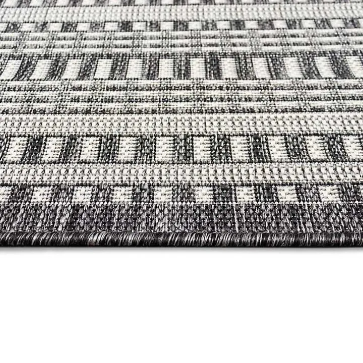 Charcoal Linear Macy Indoor/Outdoor Area Rug, 4x7
