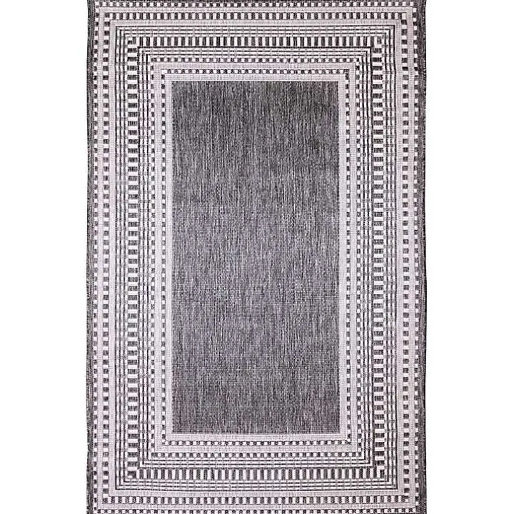 Charcoal Linear Macy Indoor/Outdoor Area Rug, 7x9