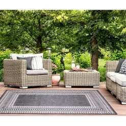 Charcoal Linear Macy Indoor/Outdoor Area Rug, 7x9