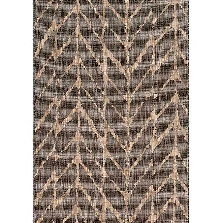 Charcoal Mocha Chevron Outdoor Area Rug, 7x10