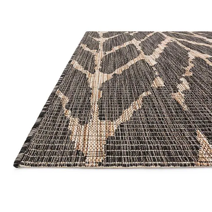 Charcoal Mocha Chevron Outdoor Area Rug, 7x10